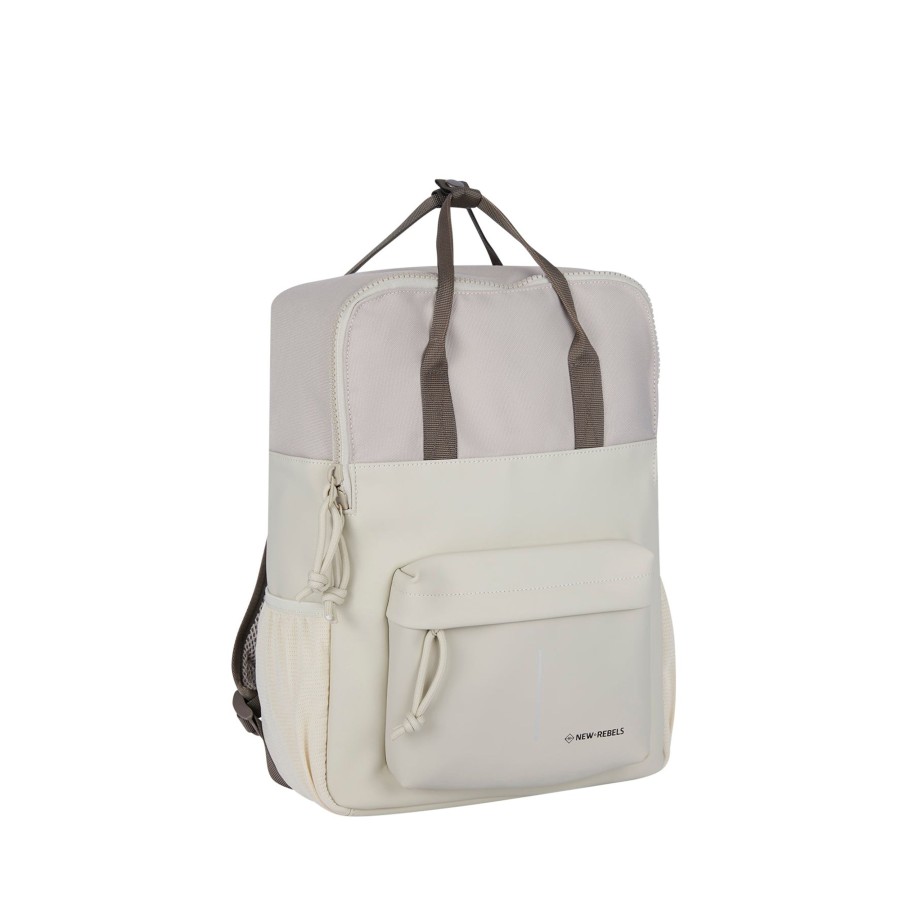 New Rebels Laptoptassen T/M 15,6 Inch | Rugzak 'Springfield' Beige Beige/Beige