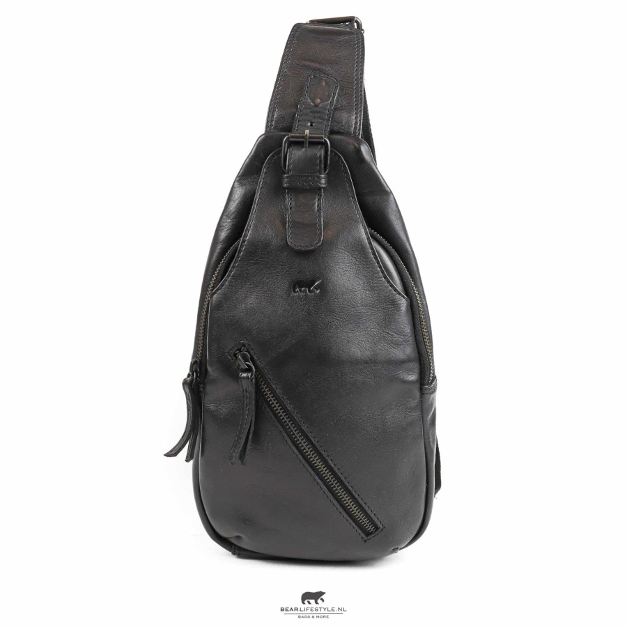 Bear Design Crossbody Tassen | Crossbody Tas 'Daley' Zwart