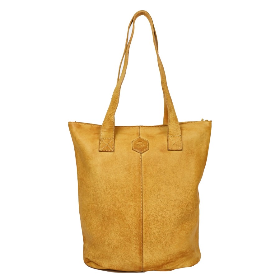 Bear Design Grote Shoppers | Shopper 'Juul' Cp 2087 Geel