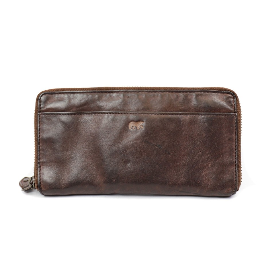 Bear Design Grote Portemonnees | Ritsportemonnee 'Sofie' Cl 15882 Donkerbruin