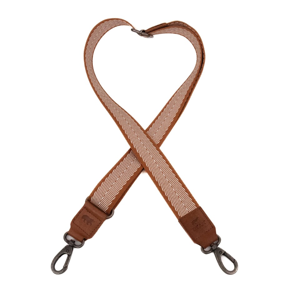 Bear Design Bag Straps | Bag Strap 'Arrow' /Wit/ Cognac