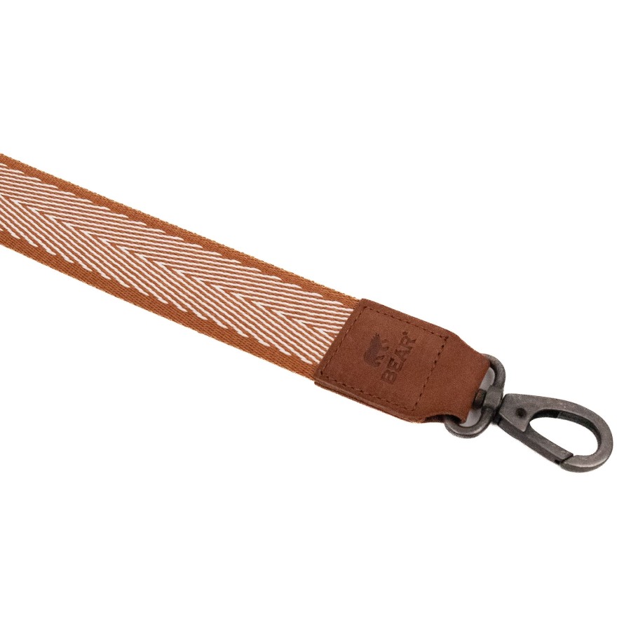 Bear Design Bag Straps | Bag Strap 'Arrow' /Wit/ Cognac