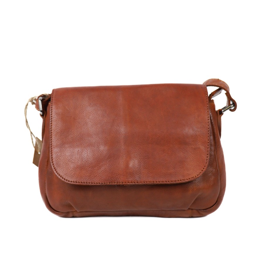 Bear Design Middelmaat Schoudertassen | Schoudertasje 'Lauren' Cognac