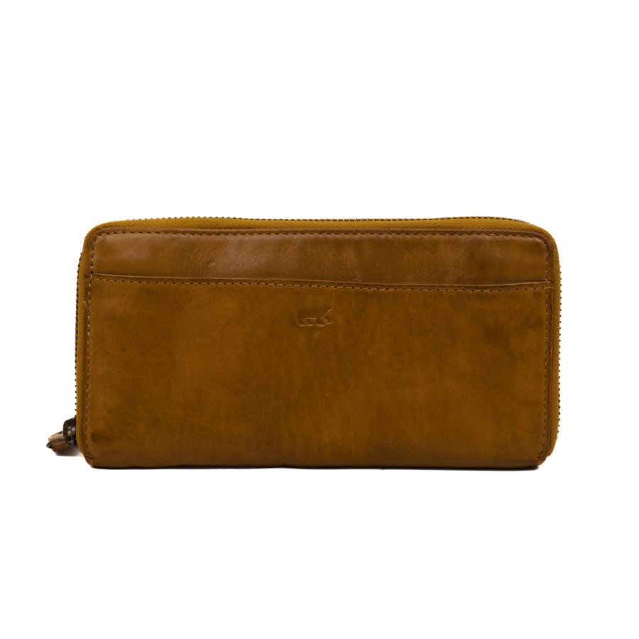 Bear Design Grote Portemonnees | Ritsportemonnee 'Sofie' Cl 15882 Geel