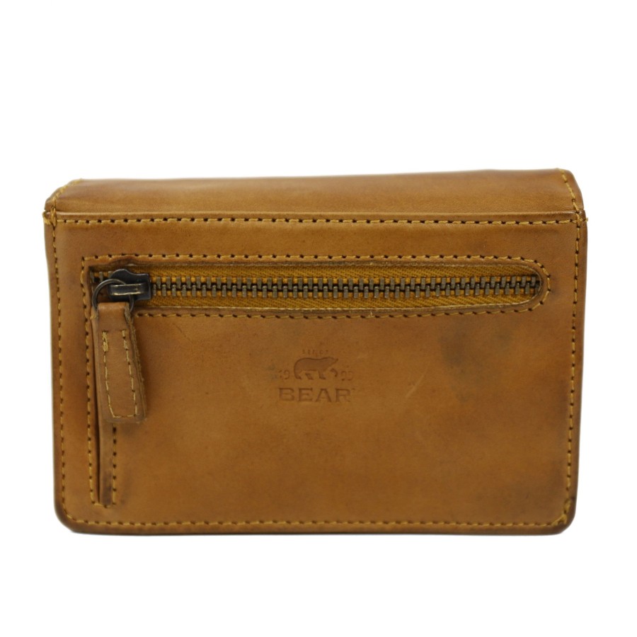Bear Design Middelmaat Portemonnees | Overslag Portemonnee 'Nina' Oker Cl 16212 Geel