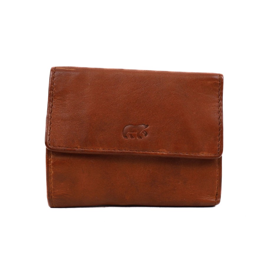 Bear Design Sleuteletuis & Klein Lederwaren | Portemonneetje 'Jolie' Cl 14618 Cognac