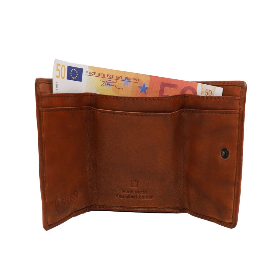 Bear Design Sleuteletuis & Klein Lederwaren | Portemonneetje 'Jolie' Cl 14618 Cognac
