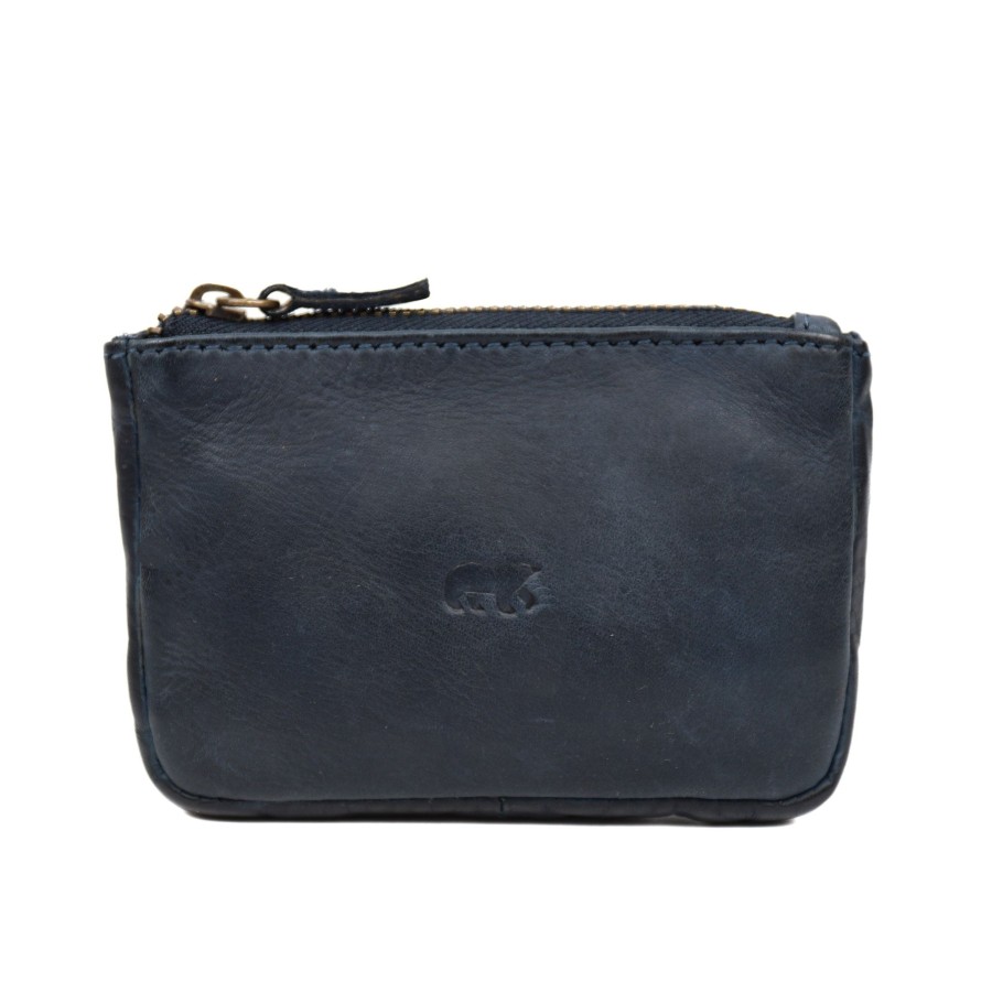Bear Design Sleuteletuis & Klein Lederwaren | Sleuteletui 'Timo' Blauw Donkerblauw