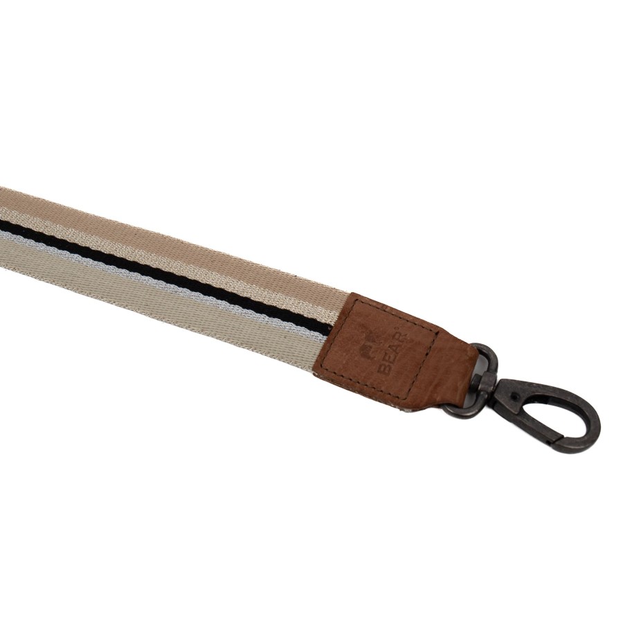 Bear Design Bag Straps | Bag Strap 'Stripe' Beige/Glitter/ Taupe