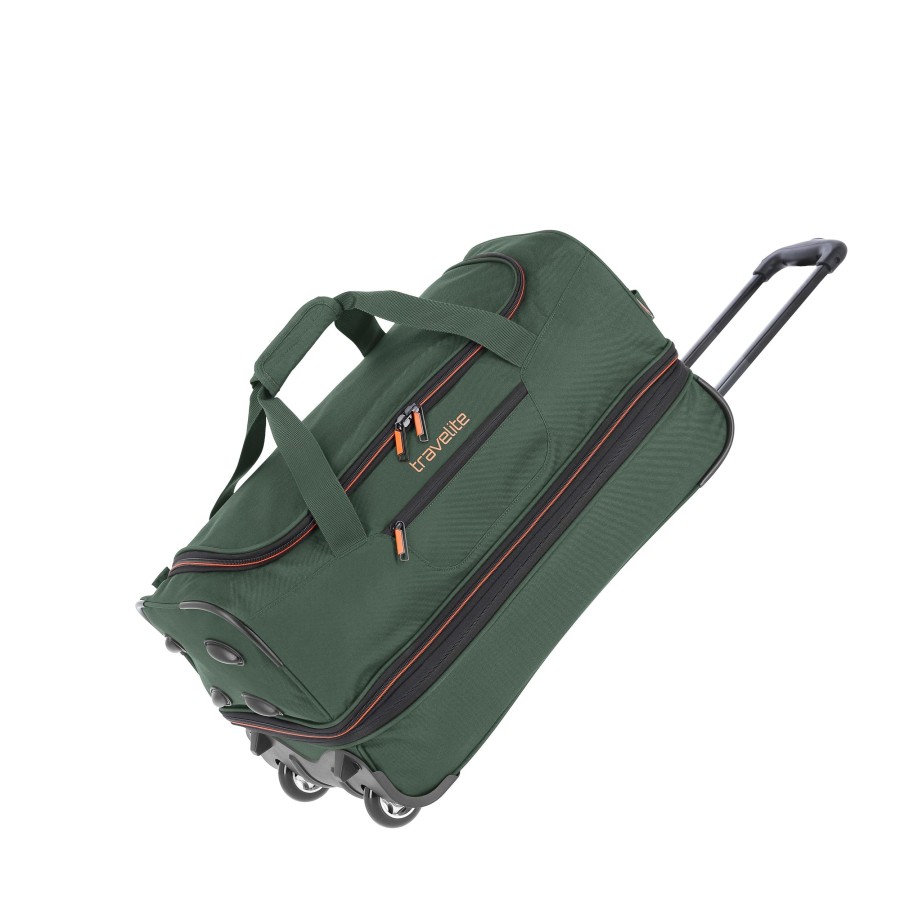 Travelite Autovakantie | Basics Wheeled Duffle S Exp. Dark Green
