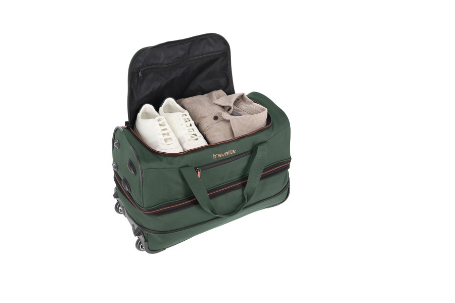 Travelite Autovakantie | Basics Wheeled Duffle S Exp. Dark Green