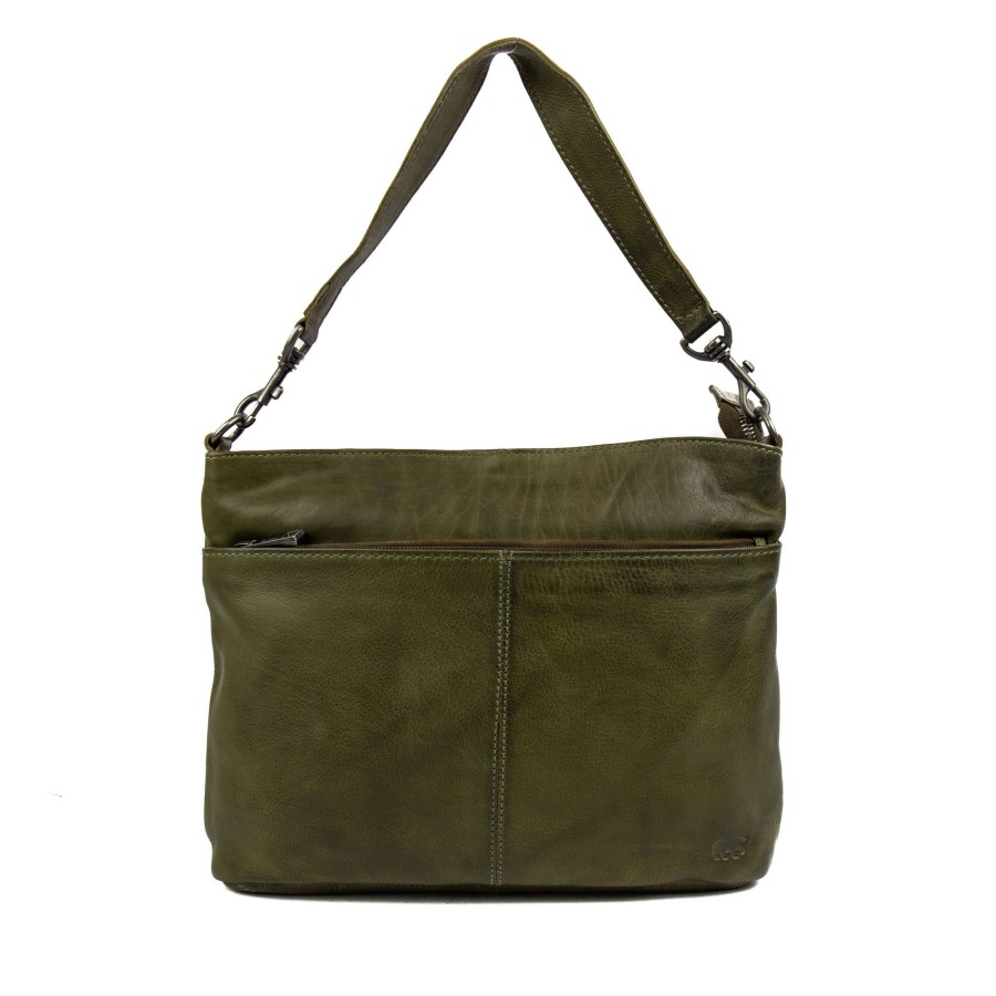Bear Design Middelmaat Handtassen | Hand-/Schoudertas 'Angelica' Groen