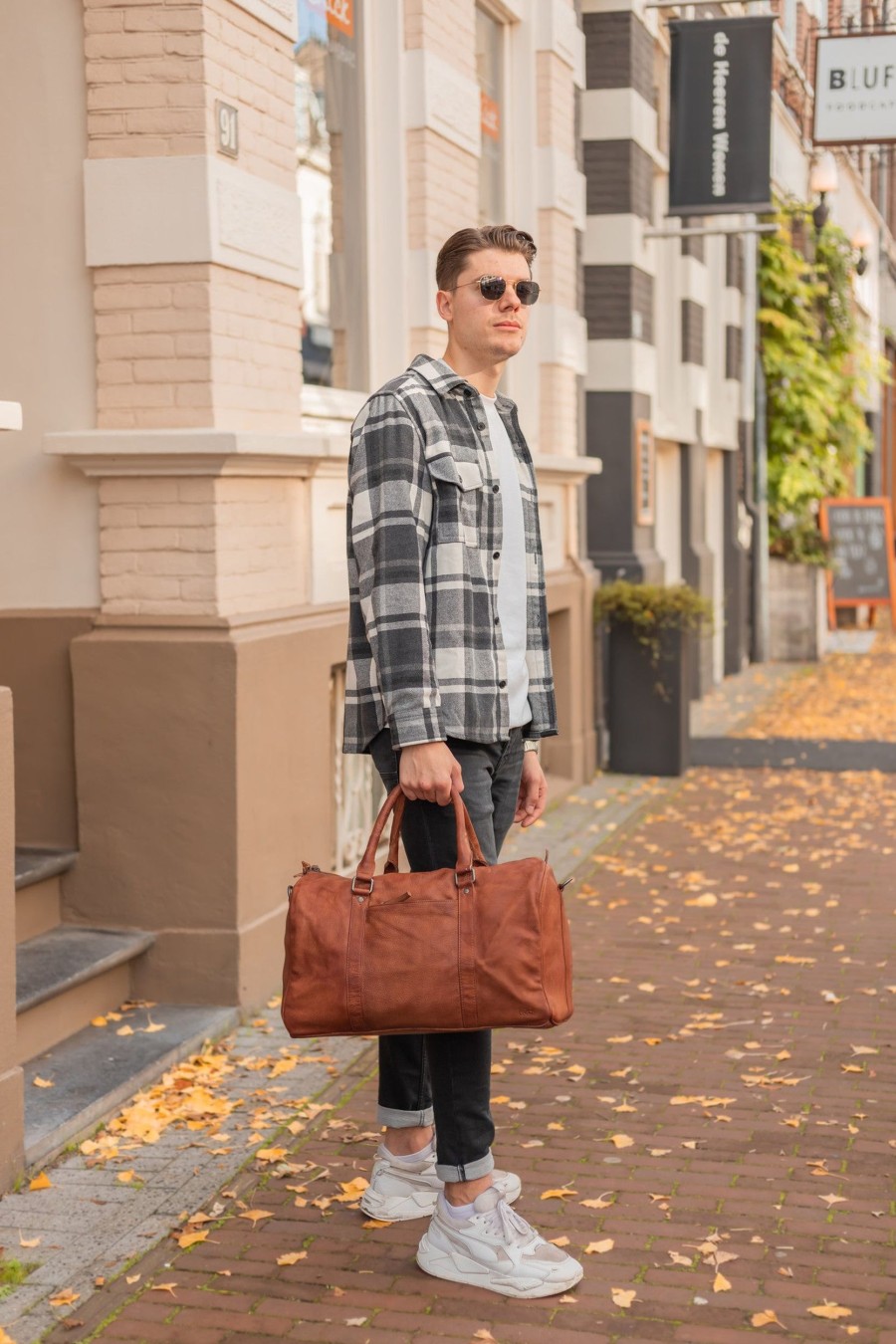 Bear Design Autovakantie | Weekendtas 'Daniel' M Cognac - Cp 2293