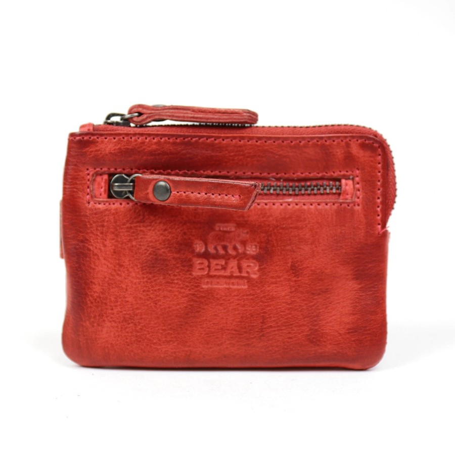 Bear Design Sleuteletuis & Klein Lederwaren | Portemonneetje 'Carrie' Cp 4110 Rood