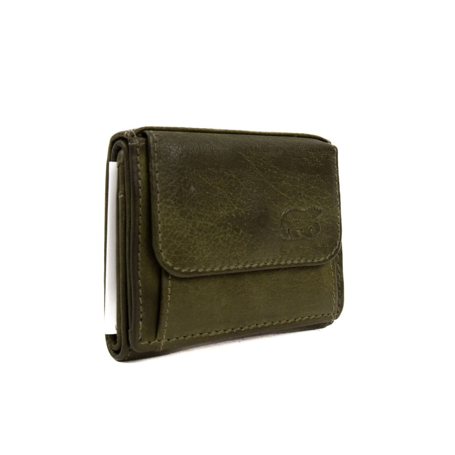 Bear Design Sleuteletuis & Klein Lederwaren | Portemonneetje 'Nana' Cp 4102 Groen