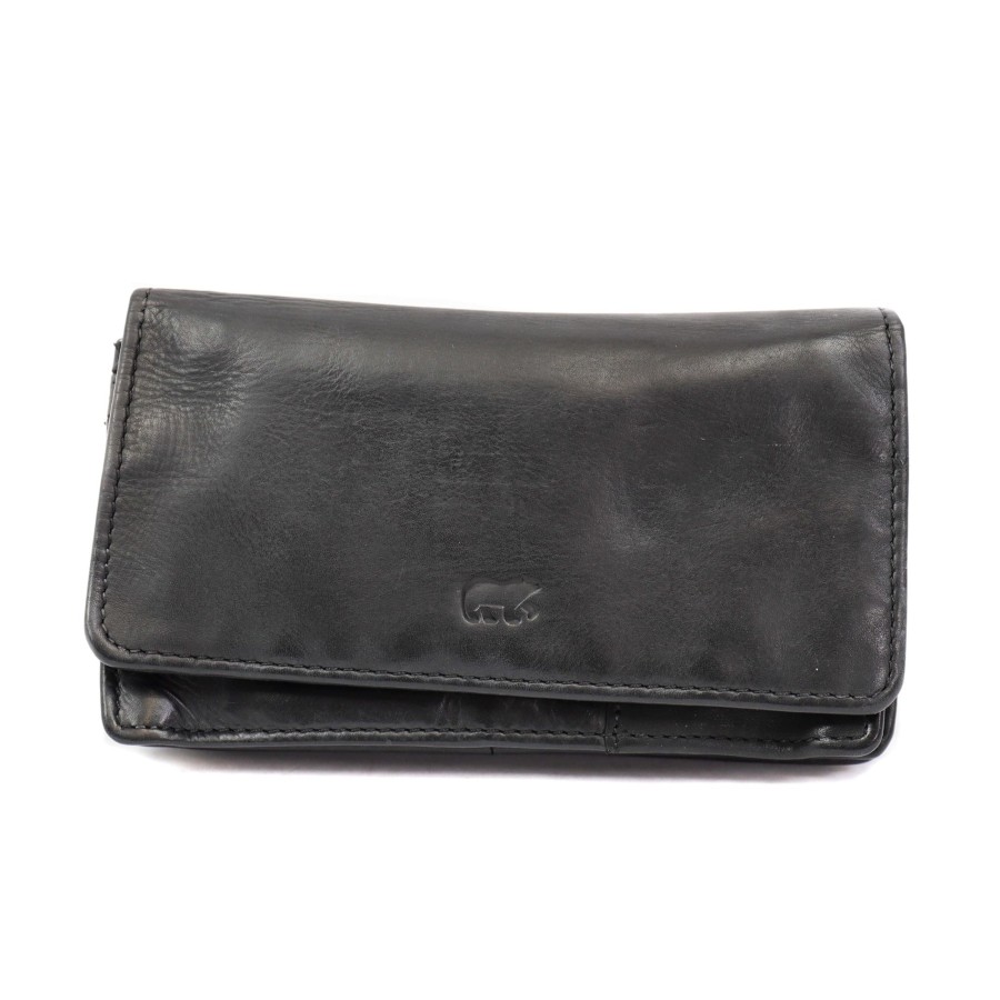Bear Design Middelmaat Portemonnees | Overslag Portemonnee 'Emma' Zwart - Cl 782 Rfid Zwart (Cl)