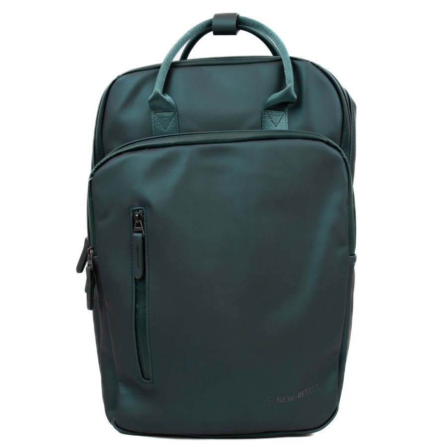 New Rebels Laptoptassen T/M 15,6 Inch | Rugzak 'Milwaukee' Metallic Groen