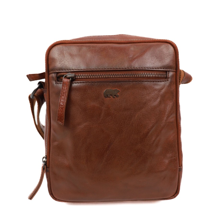 Bear Design Crossbody Tassen | Schoudertasje 'Luz' Andora Cognac