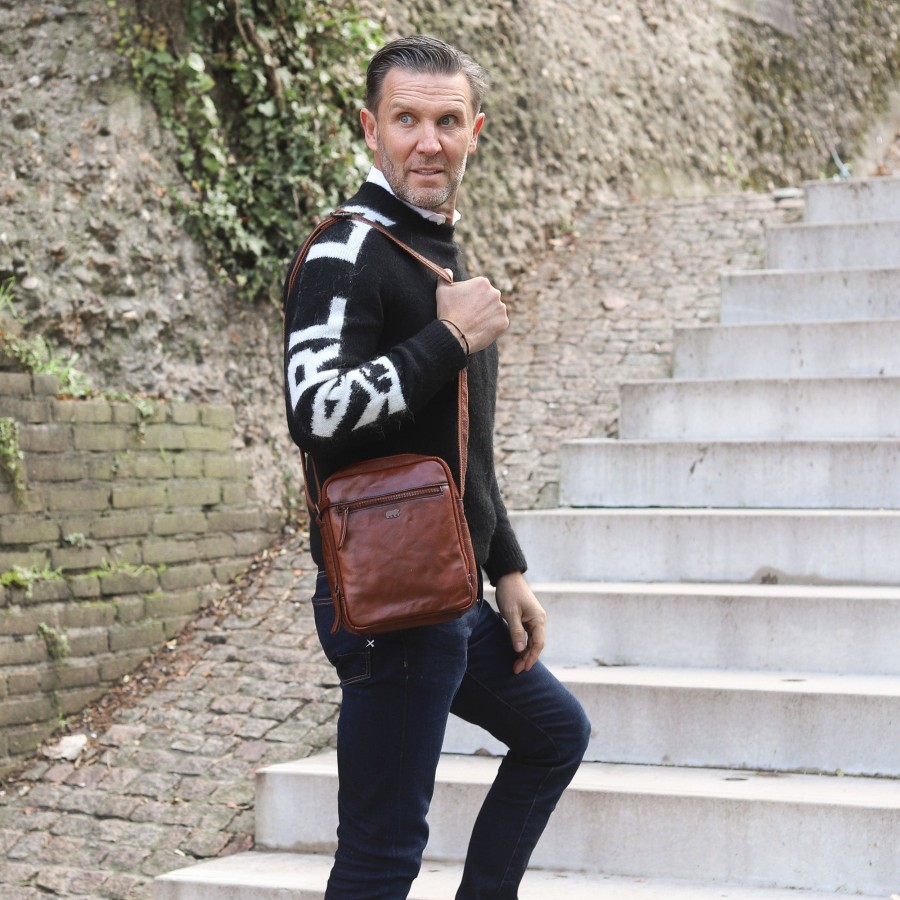 Bear Design Crossbody Tassen | Schoudertasje 'Luz' Andora Cognac
