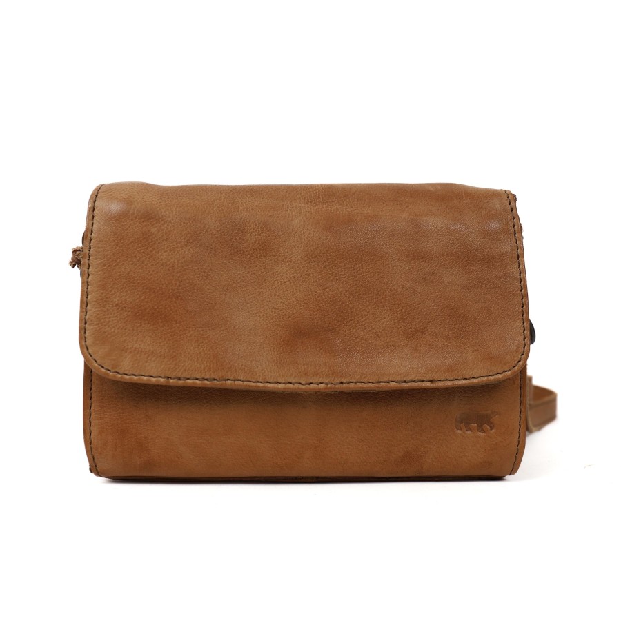 Bear Design Kleine Schoudertassen | Enveloptas 'Joelle' Taupe