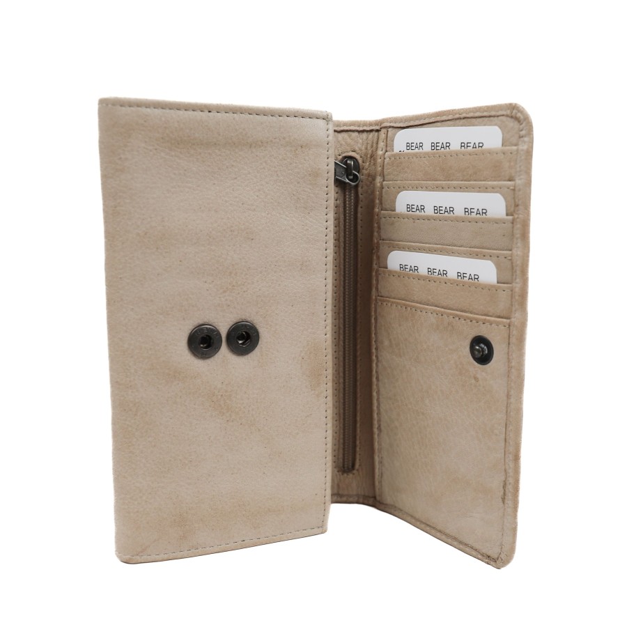 Bear Design Middelmaat Portemonnees | Overslag Portemonnee 'Sigrid' Feather