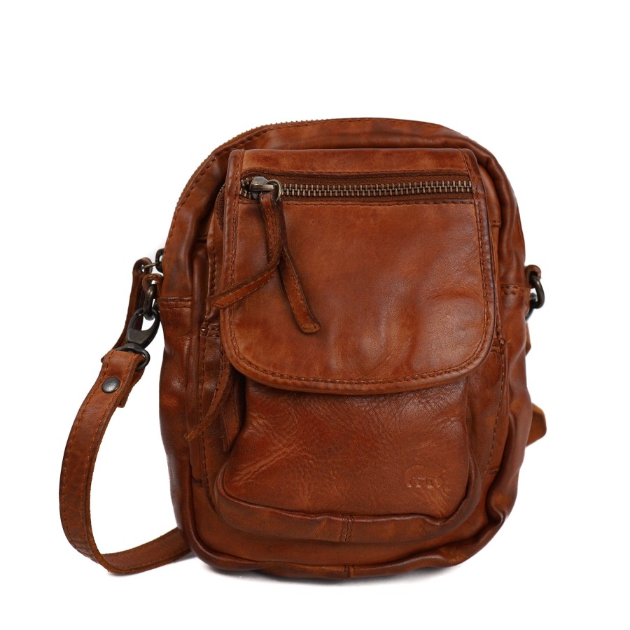 Bear Design Crossbody Tassen | Schoudertasje 'Sem' Cl 36642 Cognac