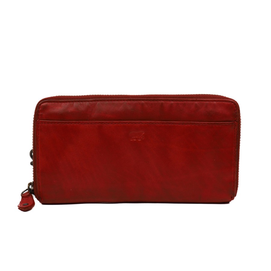 Bear Design Grote Portemonnees | Ritsportemonnee 'Sofie' Cl 15882 Rood