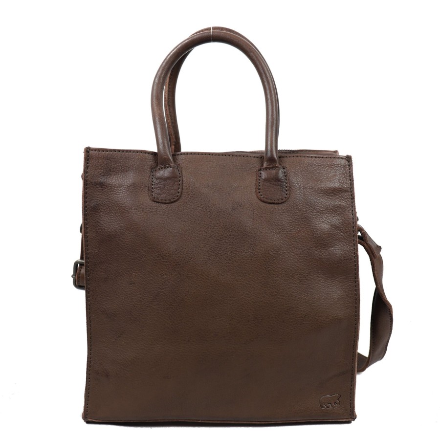 Bear Design Kleine Shoppers | Hand-/Schoudertas 'Bonnie' Donkerbruin
