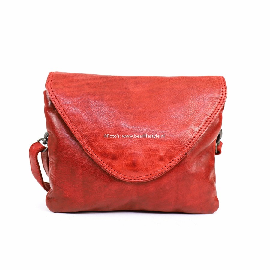 Bear Design Kleine Schoudertassen | Enveloptasje 'Mai' Rood