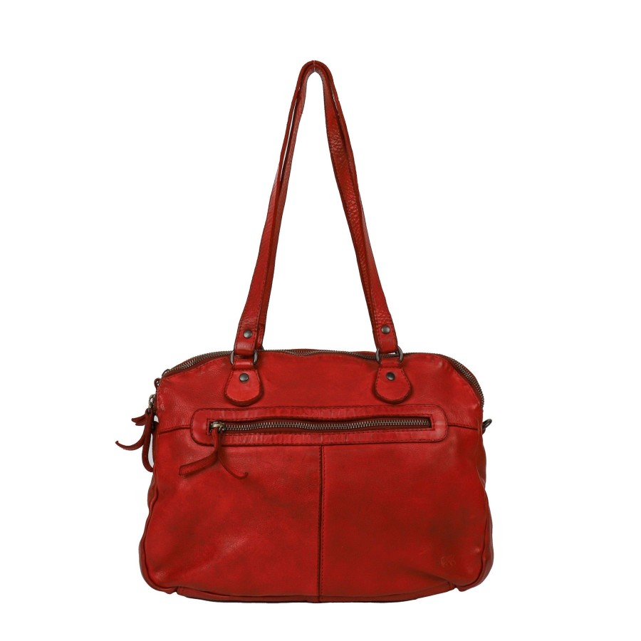 Bear Design Middelmaat Handtassen | Hand-/Schoudertas 'Lieke' Rood