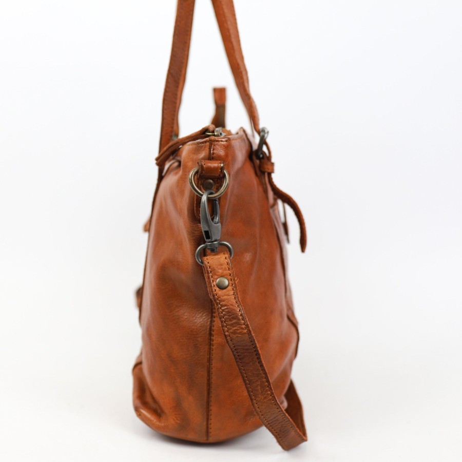 Bear Design Middelmaat Handtassen | Hand-/Schoudertas 'Anja' Cognac