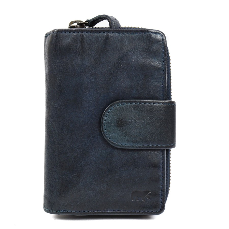 Bear Design Middelmaat Portemonnees | Ritsportemonnee 'Loet' Cl 13550 Donkerblauw