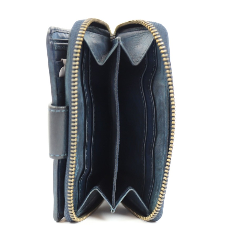 Bear Design Middelmaat Portemonnees | Ritsportemonnee 'Loet' Cl 13550 Donkerblauw
