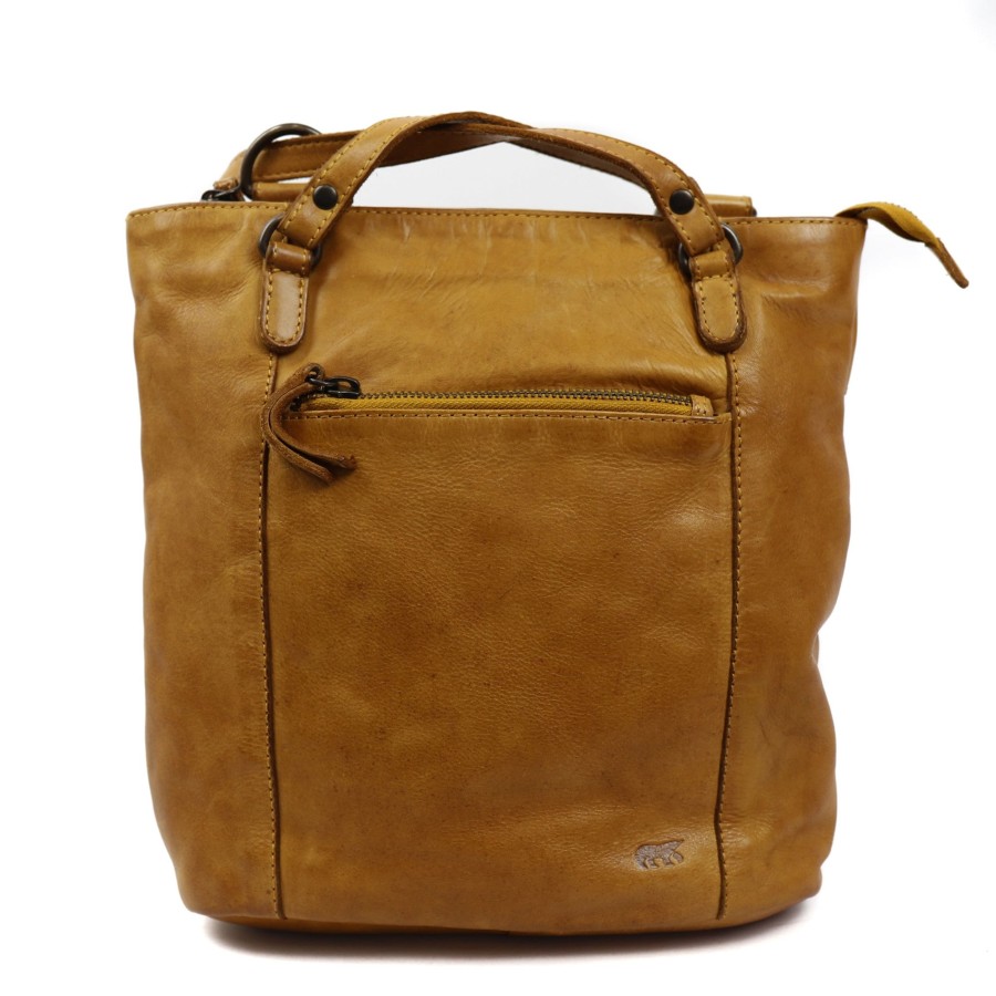 Bear Design Middelmaat Rugzakken | Rugzak/Schoudertas 'Sandy' Oker Cl 40273 Geel