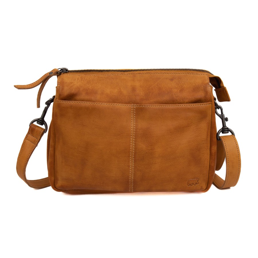 Bear Design Middelmaat Schoudertassen | Schoudertas 'Natascha' Geel