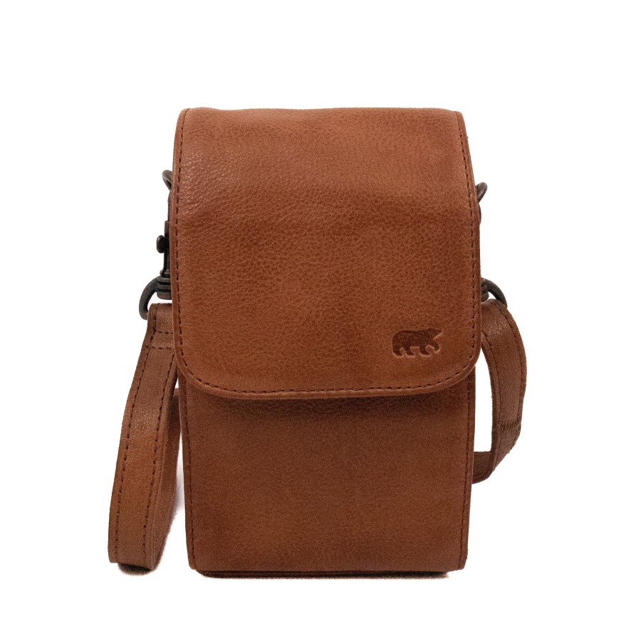 Bear Design Telefoontasjes | Schoudertasje 'Robbie' 2.0 Cognac