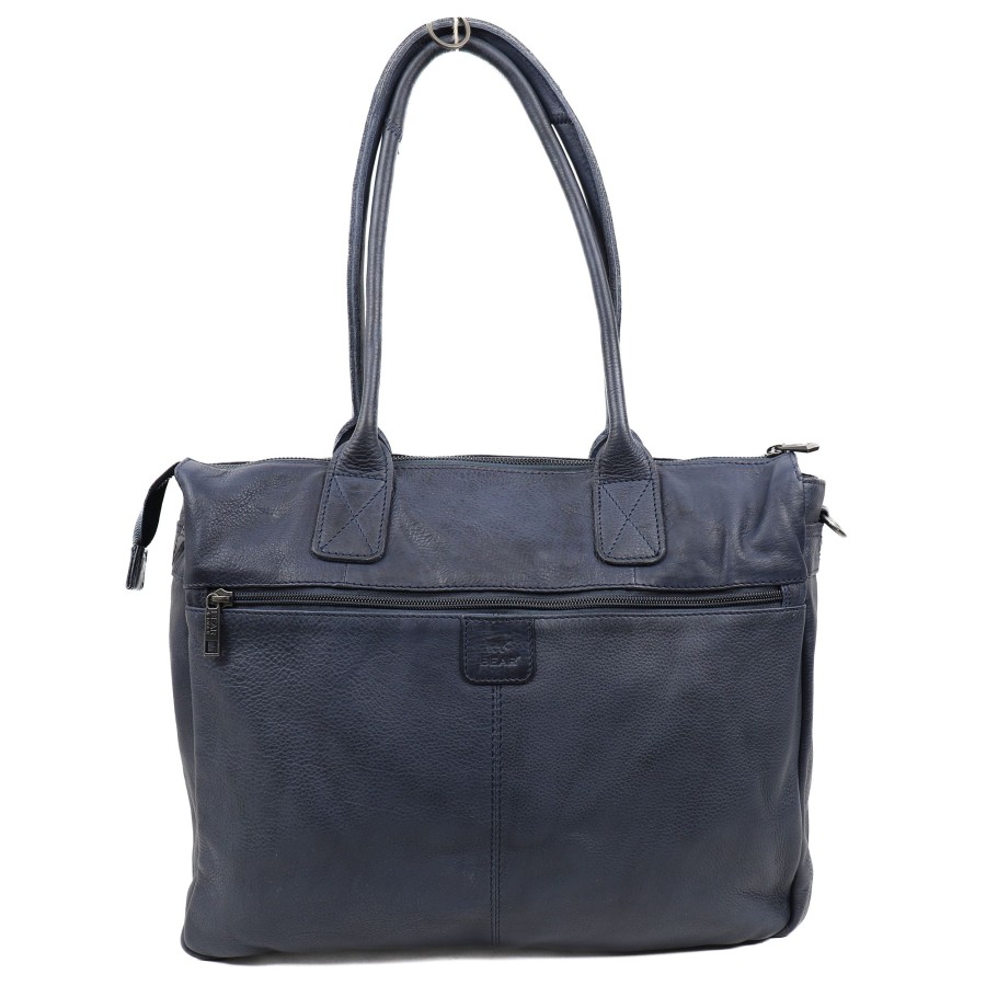 Bear Design Laptoptassen T/M 15,6 Inch | Hand-/Schoudertas 'Binni' Navy