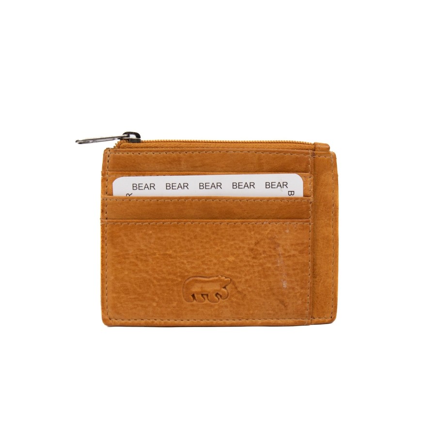 Bear Design Sleuteletuis & Klein Lederwaren | Pasjeshouder 'Felix' Geel - Cp 6094