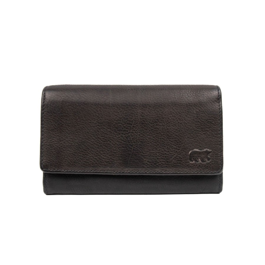 Bear Design Middelmaat Portemonnees | Overslag Portemonnee 'Sigrid' Cp 6096 Zwart