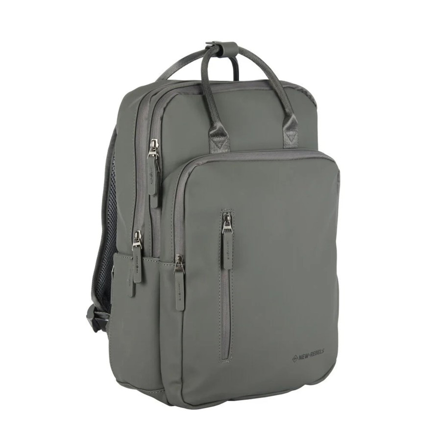New Rebels Laptoptassen T/M 15,6 Inch | Rugzak 'Milwaukee' Antracite Antraciet