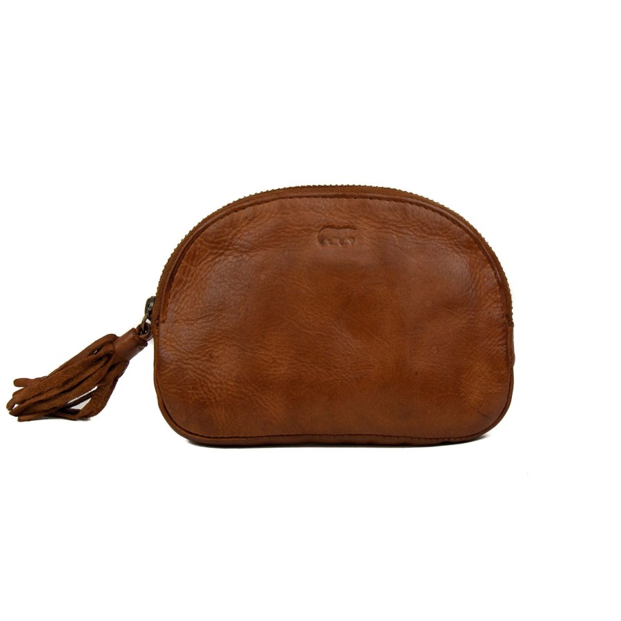 Bear Design Sleuteletuis & Klein Lederwaren | Portemonneetje 'Penny' Cl 18366 Cognac