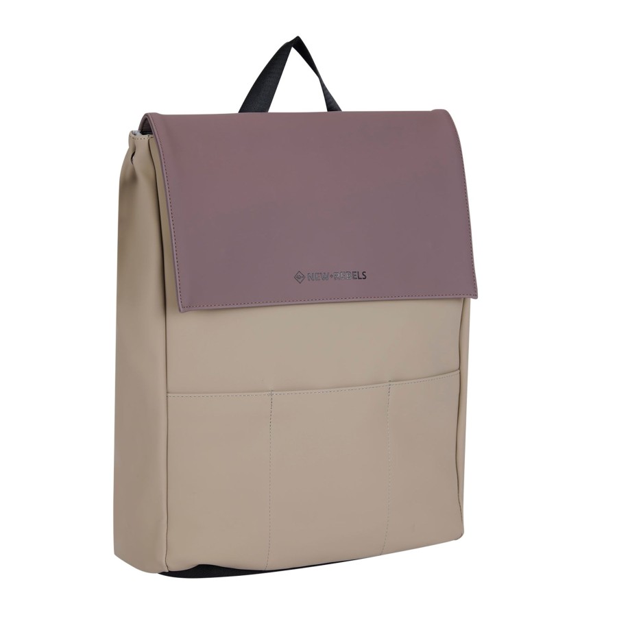 New Rebels Laptoptassen T/M 15,6 Inch | Rugzak 'Lincoln' 17L Old Purple/Beige