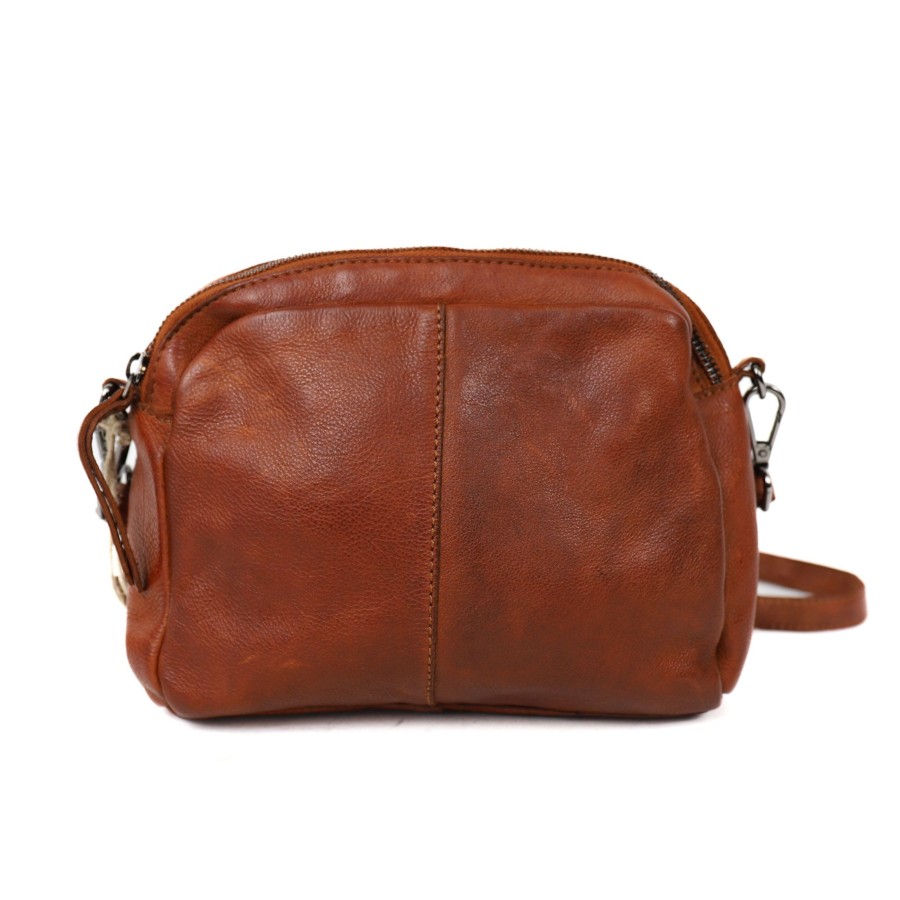 Bear Design Crossbody Tassen | Schoudertasje 'Brenda' Cognac