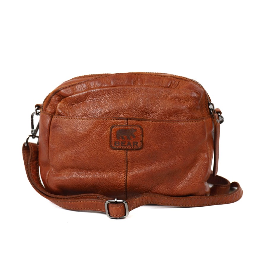 Bear Design Crossbody Tassen | Schoudertasje 'Brenda' Cognac
