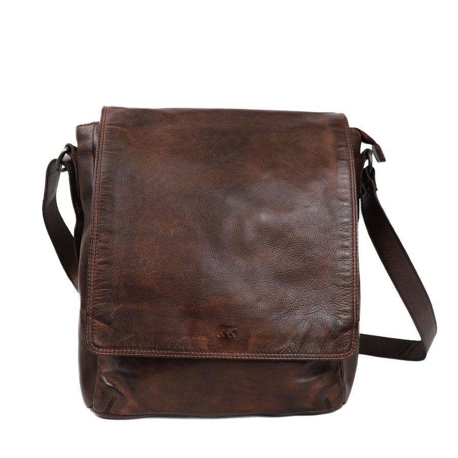 Bear Design Grote Schoudertassen | Schoudertas 'Dustin' Bruin Donkerbruin