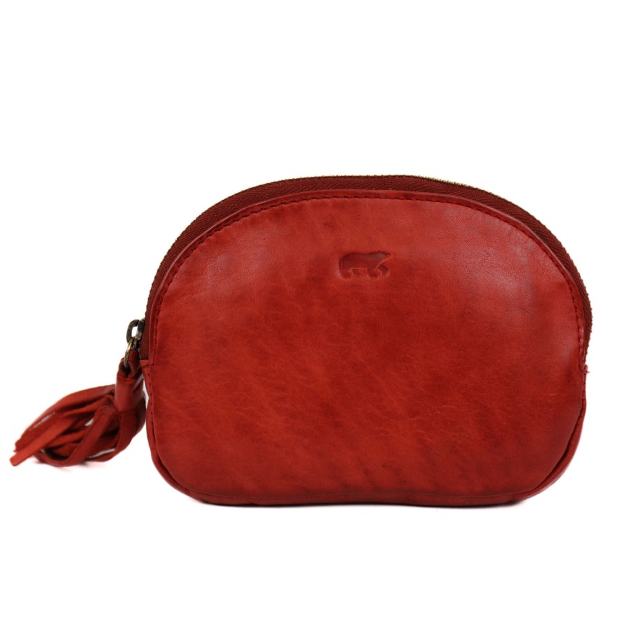 Bear Design Sleuteletuis & Klein Lederwaren | Portemonneetje 'Penny' Cl 18366 Rood