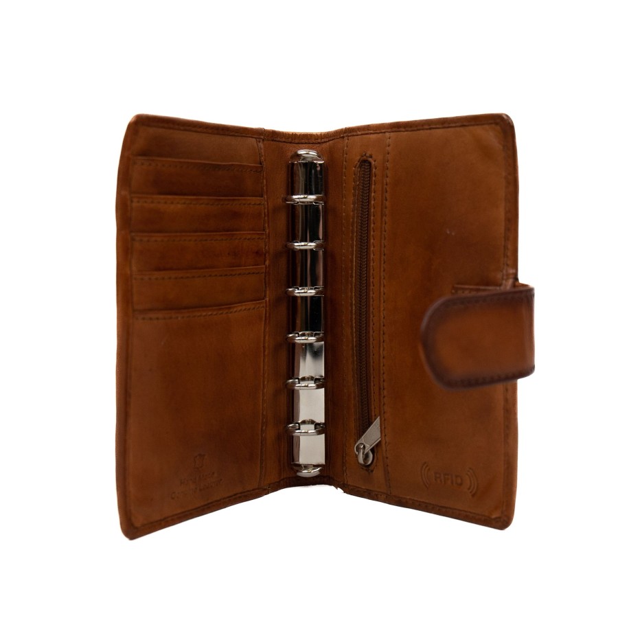 Bear Design Sleuteletuis & Klein Lederwaren | Kleine Agenda Omslag 'Siep' Cognac/Bruin