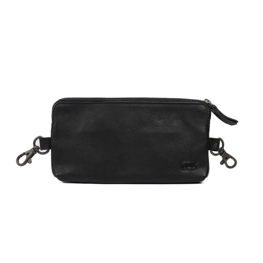 Bear Design Sleuteletuis & Klein Lederwaren | Riemtasje/Etui 'Pierre' Zwart Black