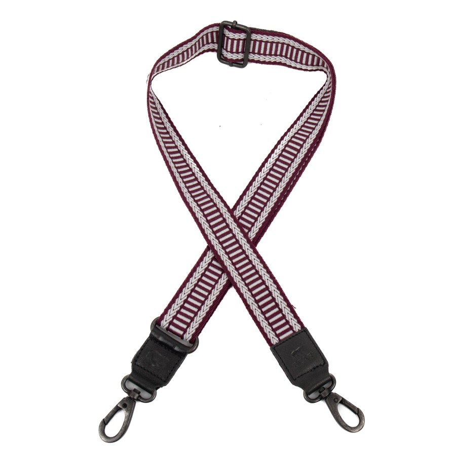 Bear Design Bag Straps | Bag Strap 'Pattern' Bordeaux/Wit/ Zwart
