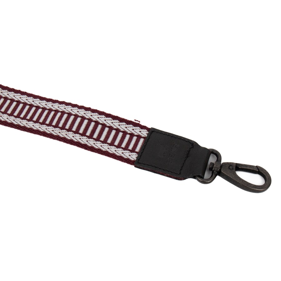 Bear Design Bag Straps | Bag Strap 'Pattern' Bordeaux/Wit/ Zwart
